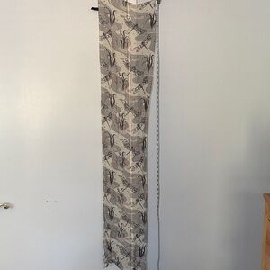 Neutral Beige Floral Pattern Long Scarf